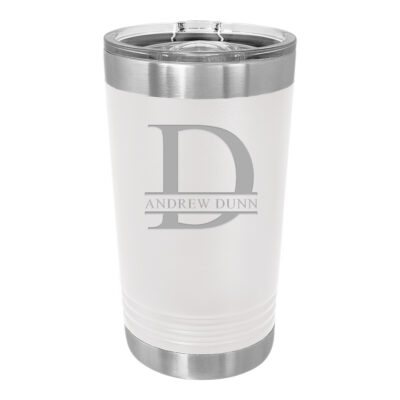 Personalized Split Letter Monogram Insulated Pint Tumbler