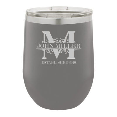 Personalized Royal Monogram Vacuum Insulated Stemless Wine Tumbler