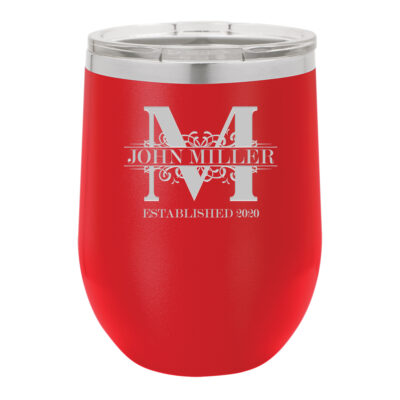 Personalized Royal Monogram Vacuum Insulated Stemless Wine Tumbler