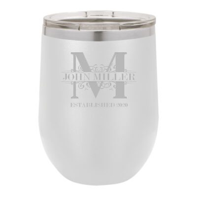 Personalized Royal Monogram Vacuum Insulated Stemless Wine Tumbler