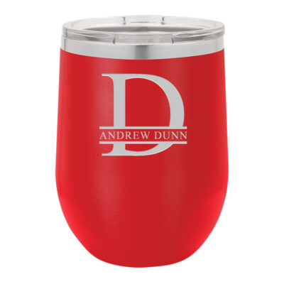 Personalized Split Letter Monogram Vacuum Insulated Stemless Wine Tumbler