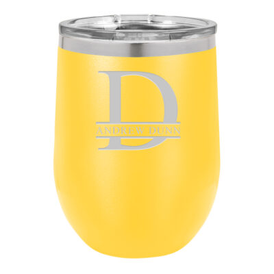 Personalized Split Letter Monogram Vacuum Insulated Stemless Wine Tumbler