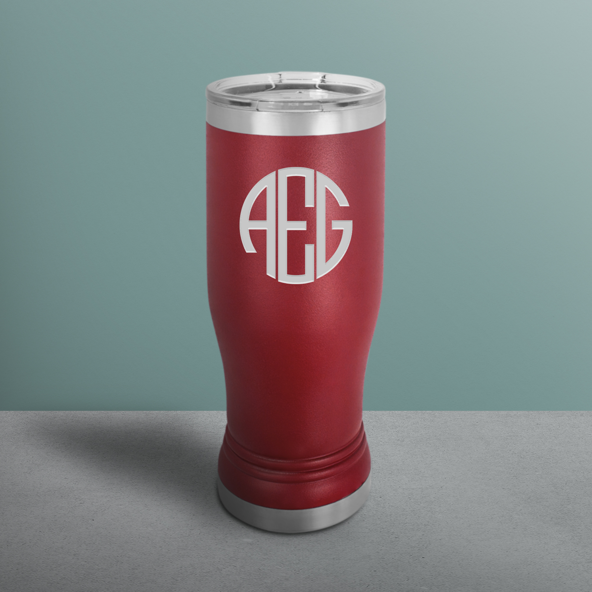 Personalized Round Monogram Insulated Pilsner Tumbler - Image 2