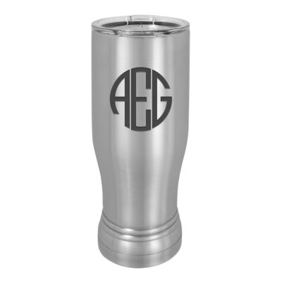 Personalized Round Monogram Insulated Pilsner Tumbler