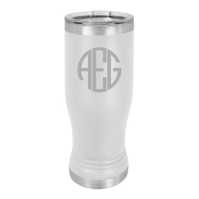 Personalized Round Monogram Insulated Pilsner Tumbler