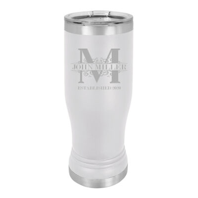 Personalized Royal Monogram Insulated Pilsner Tumbler
