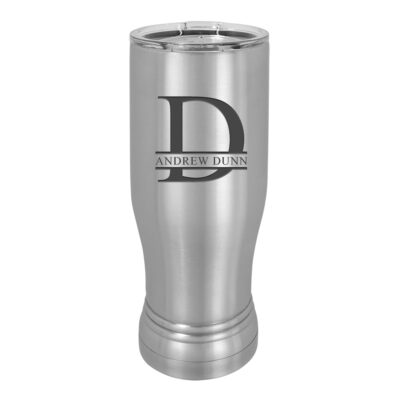 Personalized Split Letter Monogram Insulated Pilsner Tumbler