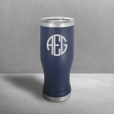 Personalized Round Monogram Insulated Pilsner Tumbler