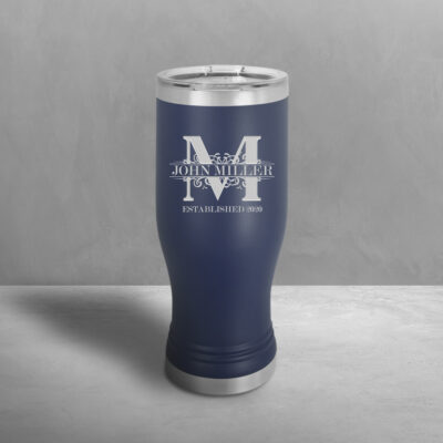 Personalized Royal Monogram Insulated Pilsner Tumbler