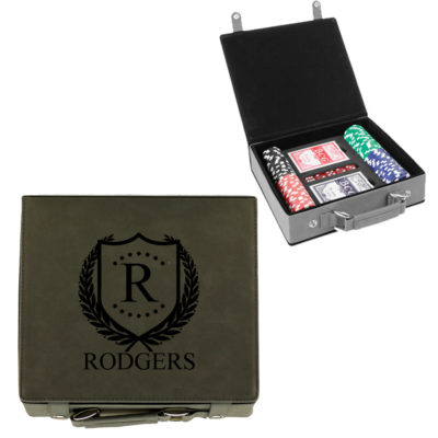 Personalized Leatherette Poker Chip Set | ShieldStar Design