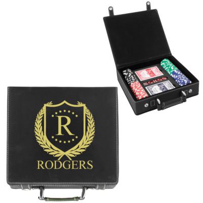 Personalized Leatherette Poker Chip Set | ShieldStar Design