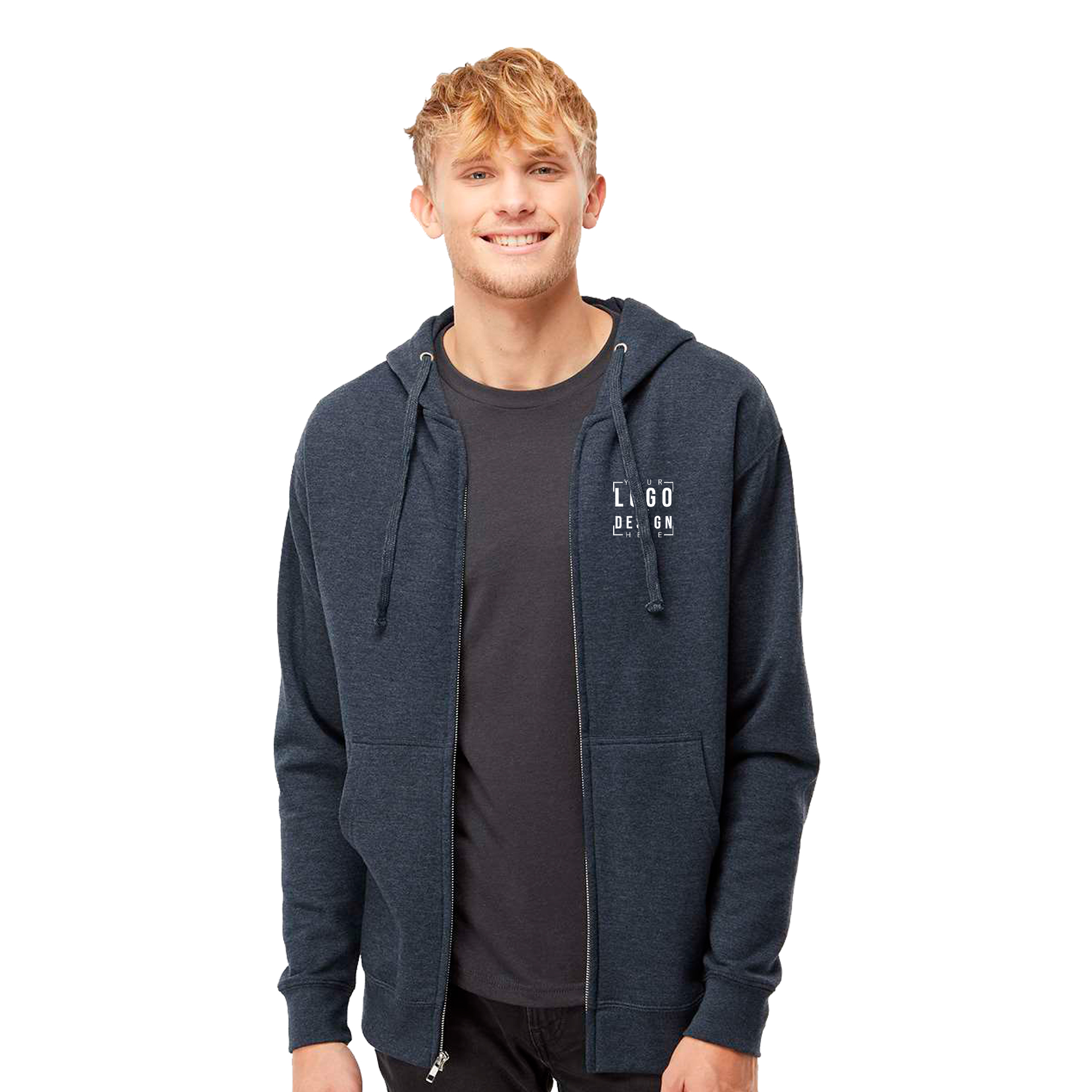 Independent Trading Co. Midweight Hooded Full-Zip Sweatshirt Independent Trading Co. Midweight Hooded Full-Zip Sweatshirt
