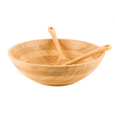 Bamboo Large Salad Bowl with Server