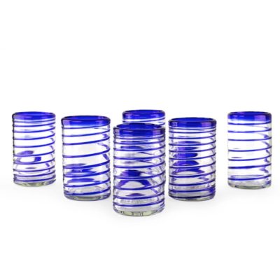 Spiral Hand-blown Glass Tumbler Drinkware (Set of 6)