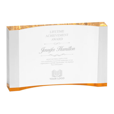 Personalized Color Accent Acrylic Crescent Award
