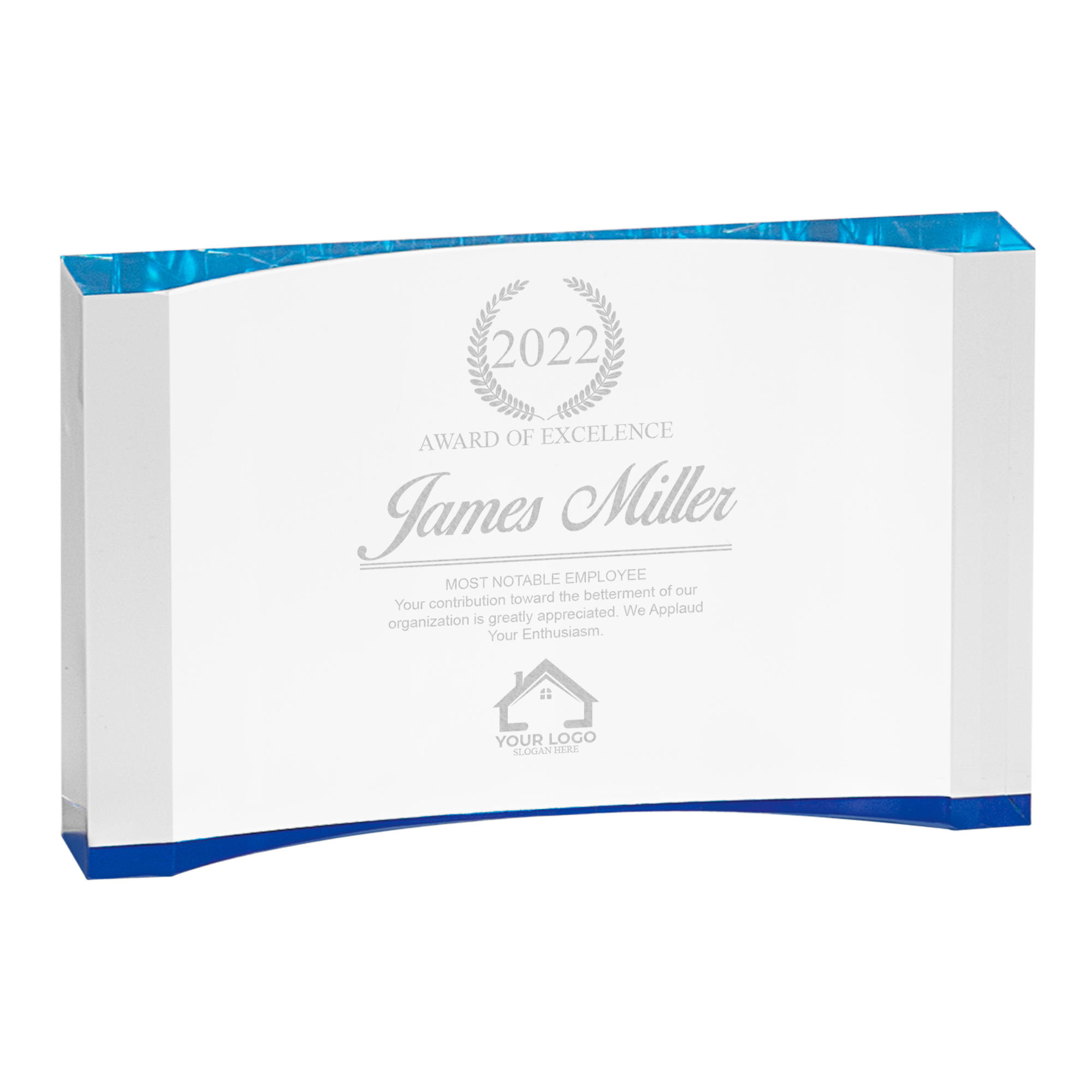 Personalized Color Accent Acrylic Crescent Award - Image 4