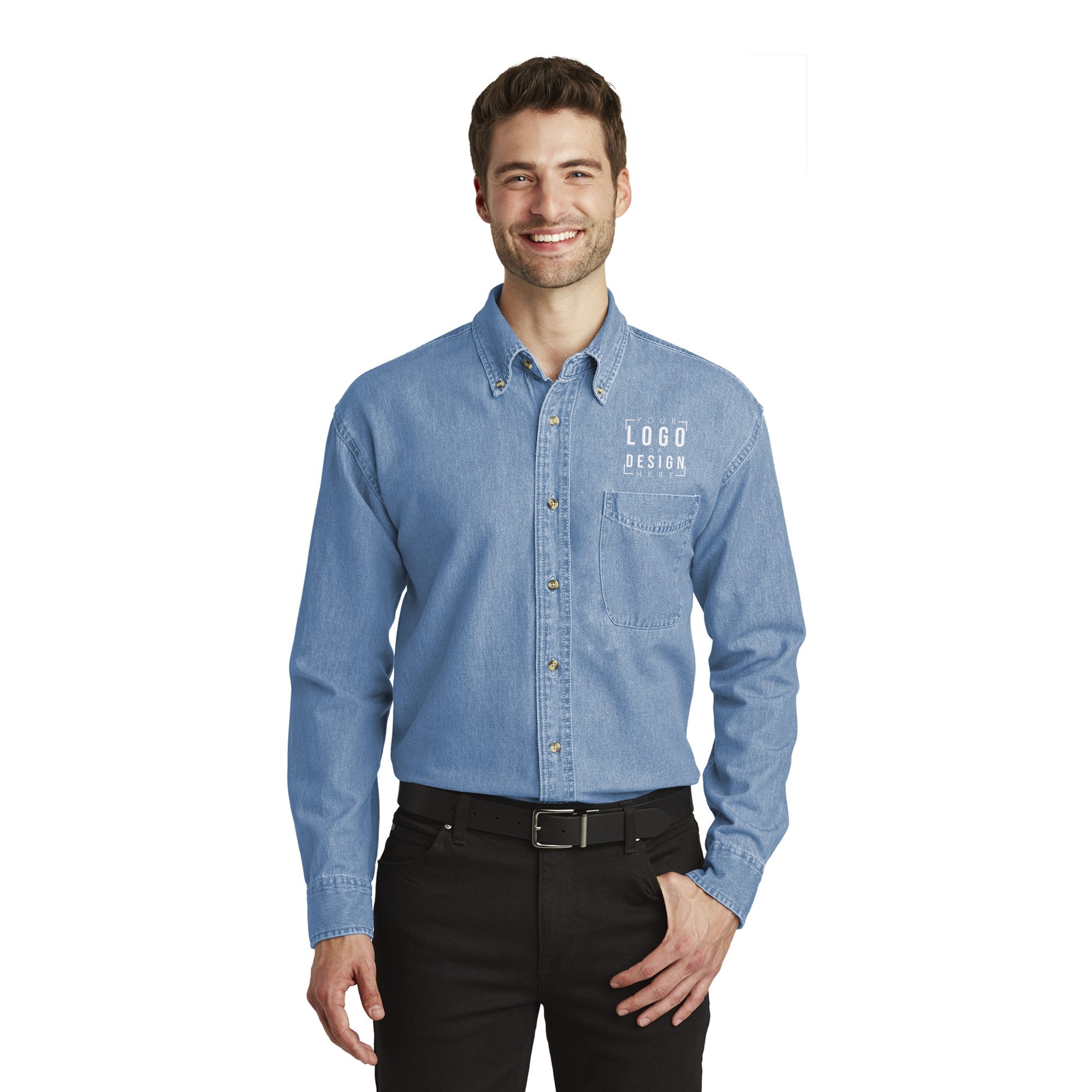 Port Authority Tall Long Sleeve Denim Shirt Port Authority Tall Long Sleeve Denim Shirt