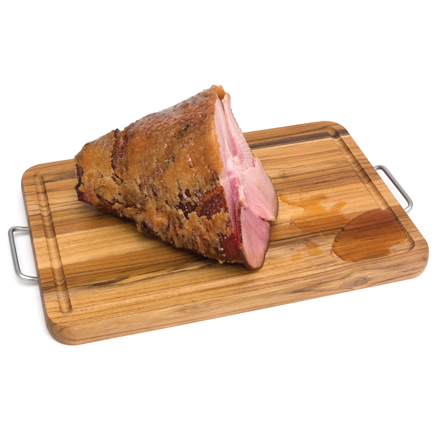 Personalized Teak Large Carving Board with Metal Handles - Image 4