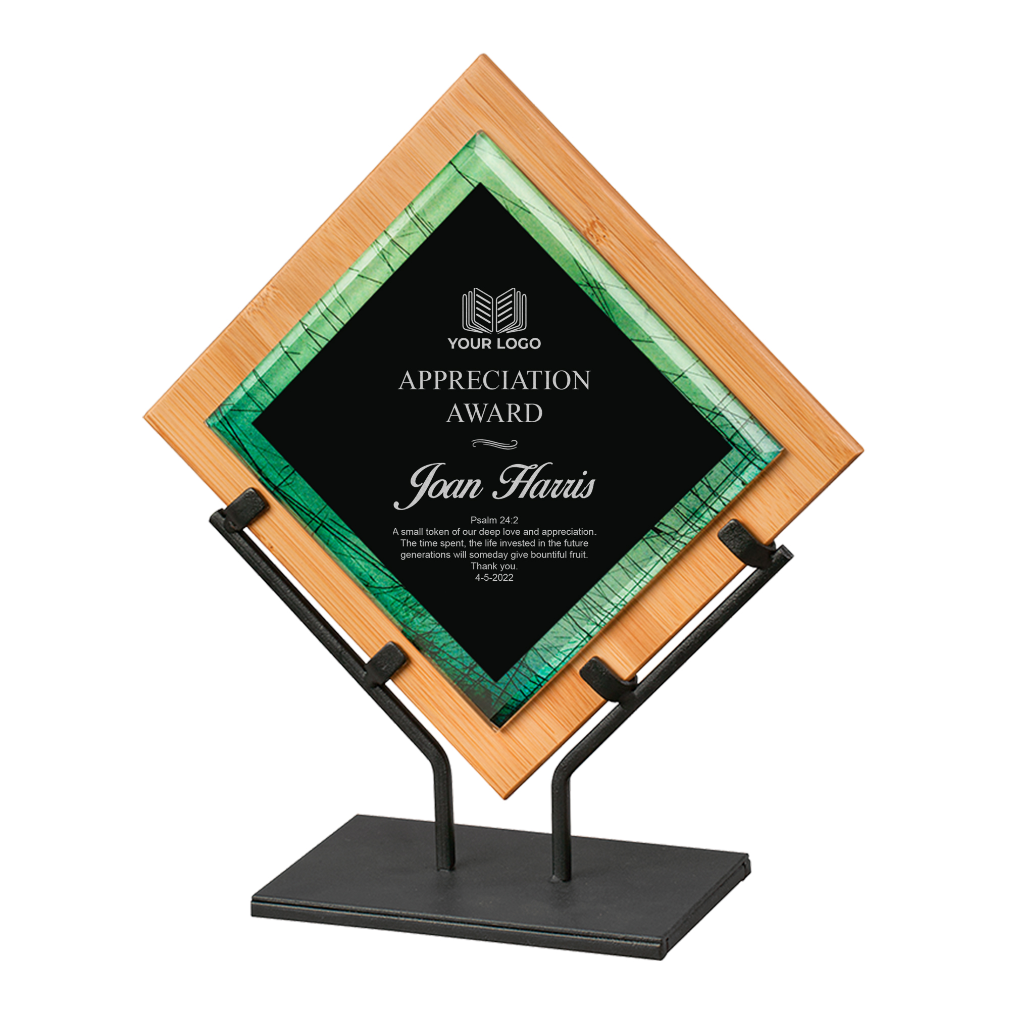 Personalized Bamboo Award with Stand - Image 6