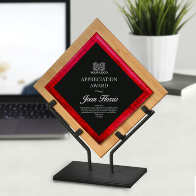 Personalized Bamboo Award with Stand