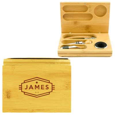 Personalized 4 Piece Wine Tool Set - Cadet