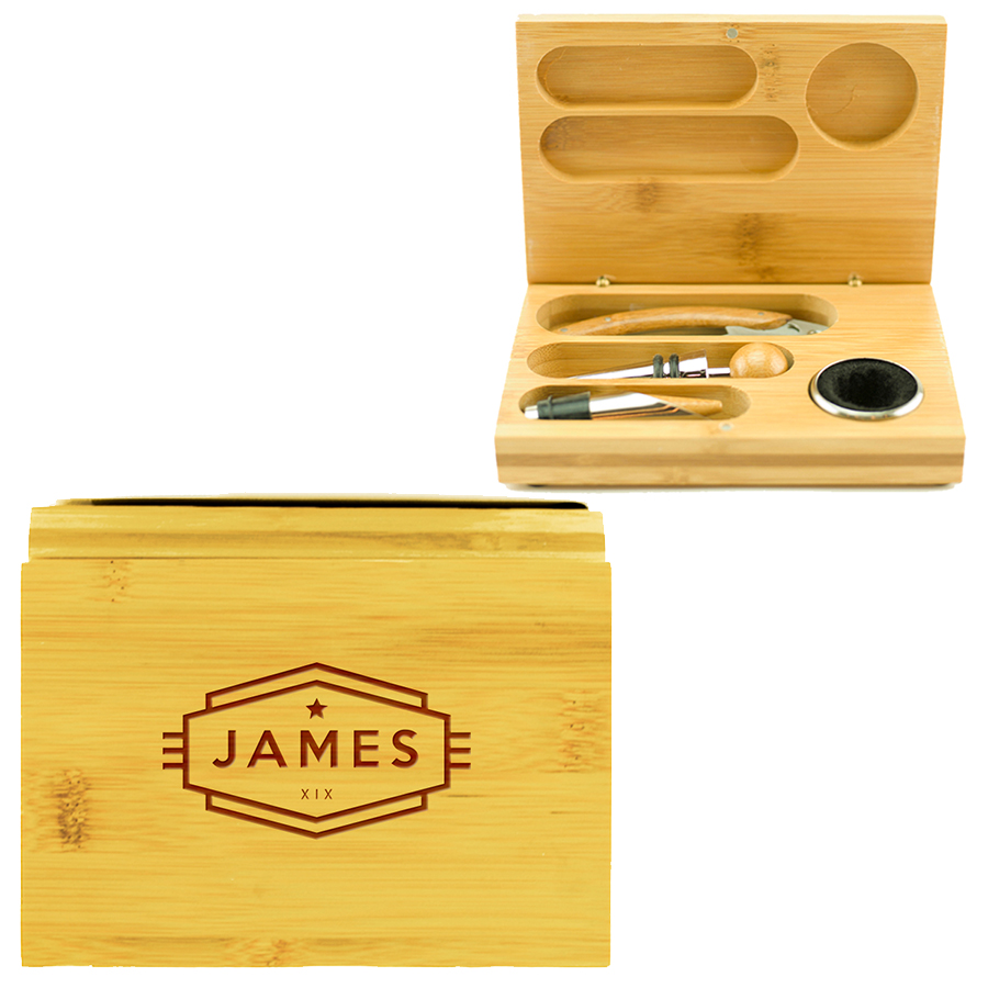 Personalized 4 Piece Wine Tool Set - Cadet