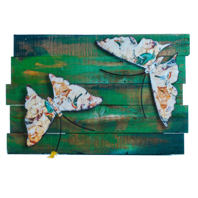 Artisan Crafted Wood and Iron Plasma Cut | Wall Decor | Butterfly