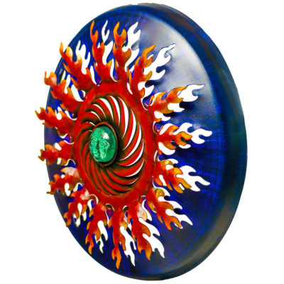 Artisan Crafted Iron Plasma Cut | Wall Decor | Sun Spiral Red