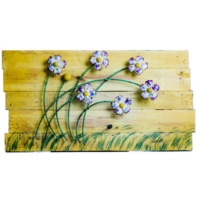 Artisan Crafted Wood and Iron Plasma Cut | Wall Decor | Flors