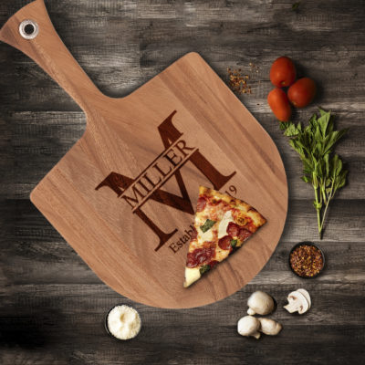 Personalized Monogram Acacia Wood Pizza Paddle