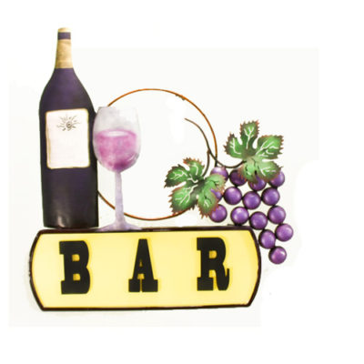 Artisan Crafted Iron Plasma Cut | Wall Decor | Deco Bar & Grapes