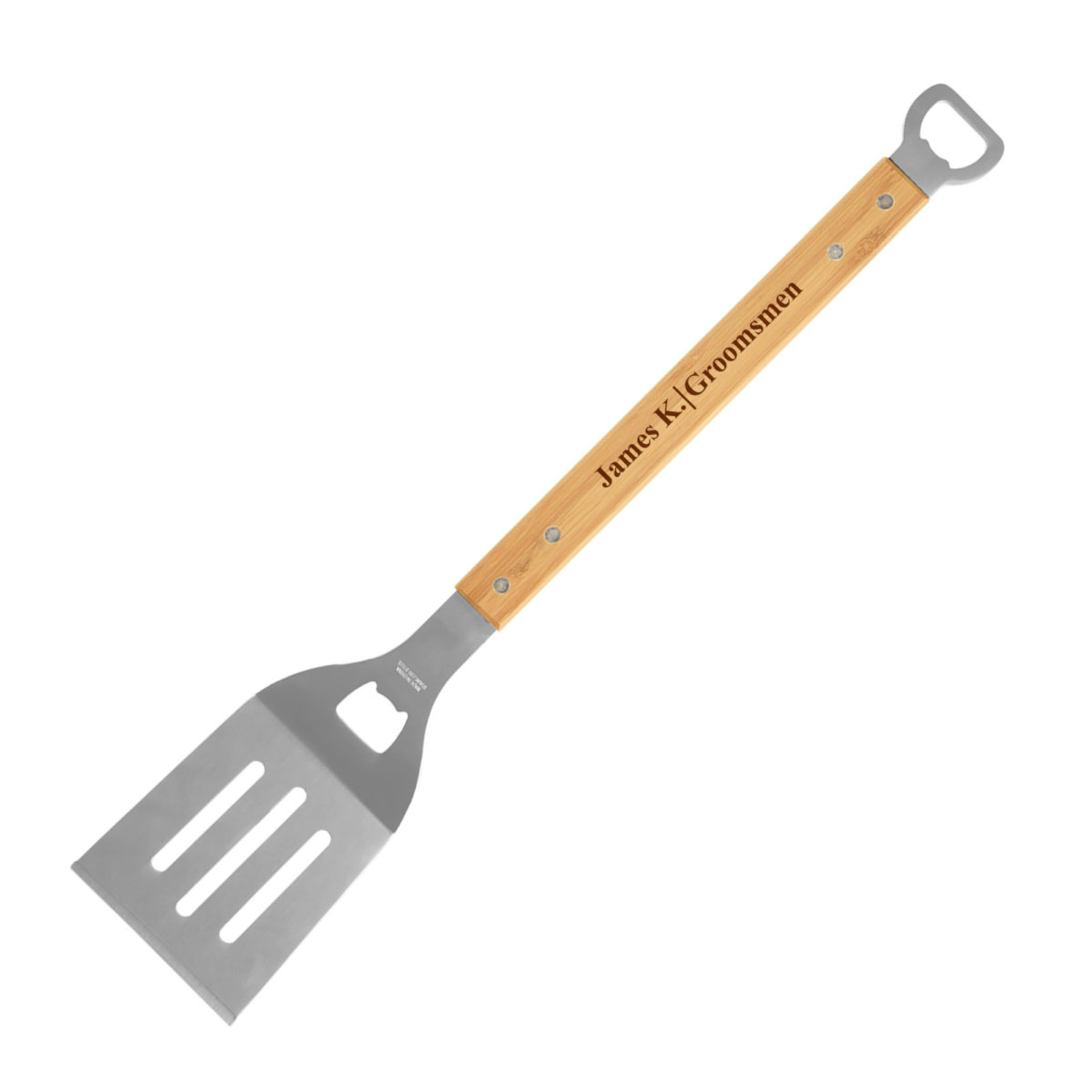 Personalized Groomsman BBQ Spatula with Bottle Opener - Image 2