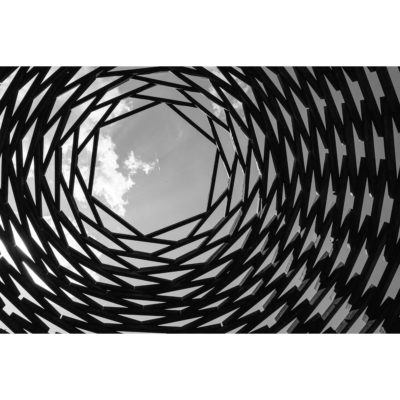 Sculpture in Italian Alps Black & White Acrylic Print