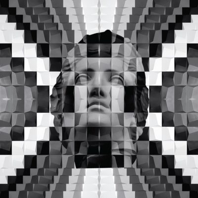 Modern Collage Black & White Acrylic Print