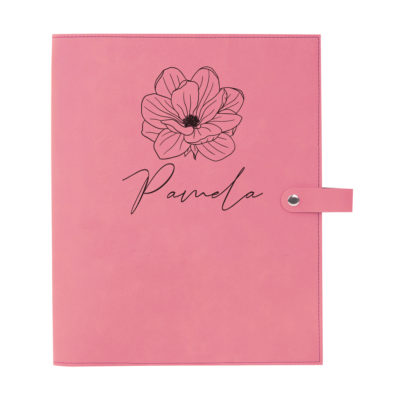 personalized laser engraved faux leather bible cover with clip closure