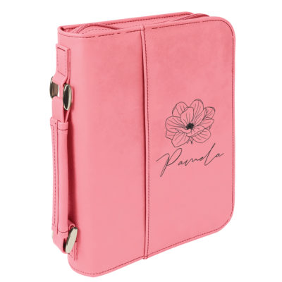 personalized laser engraved faux leather bible cover with handle and zipper