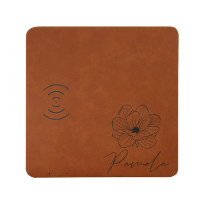 custom laser engraved wireless phone charging pad