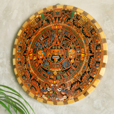 Wooden Aztec Calendar