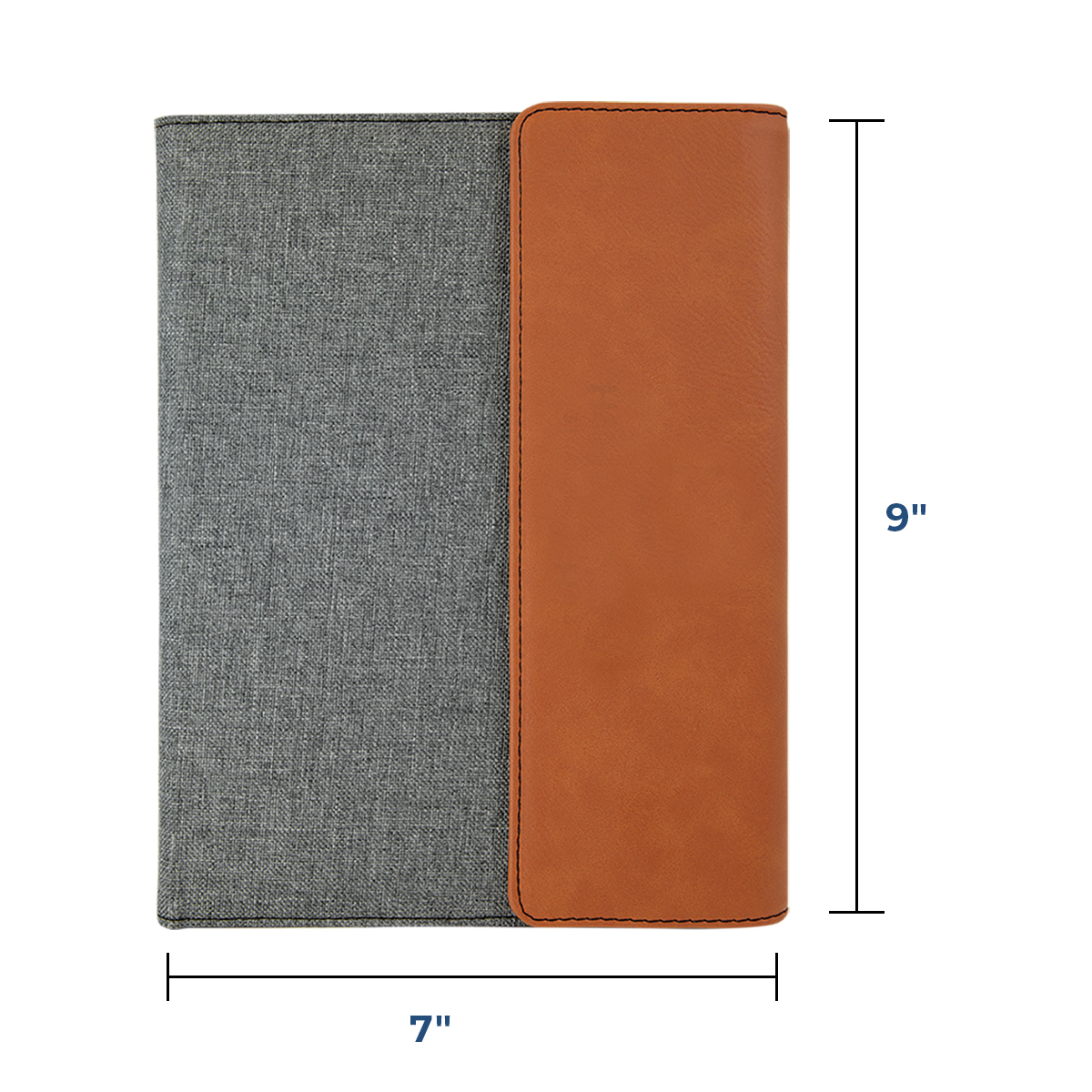 custom laser engraved canvas and leatherette faux leather portfolio with notepad