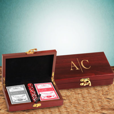 Personalized Line Monogram Card and Dice Set