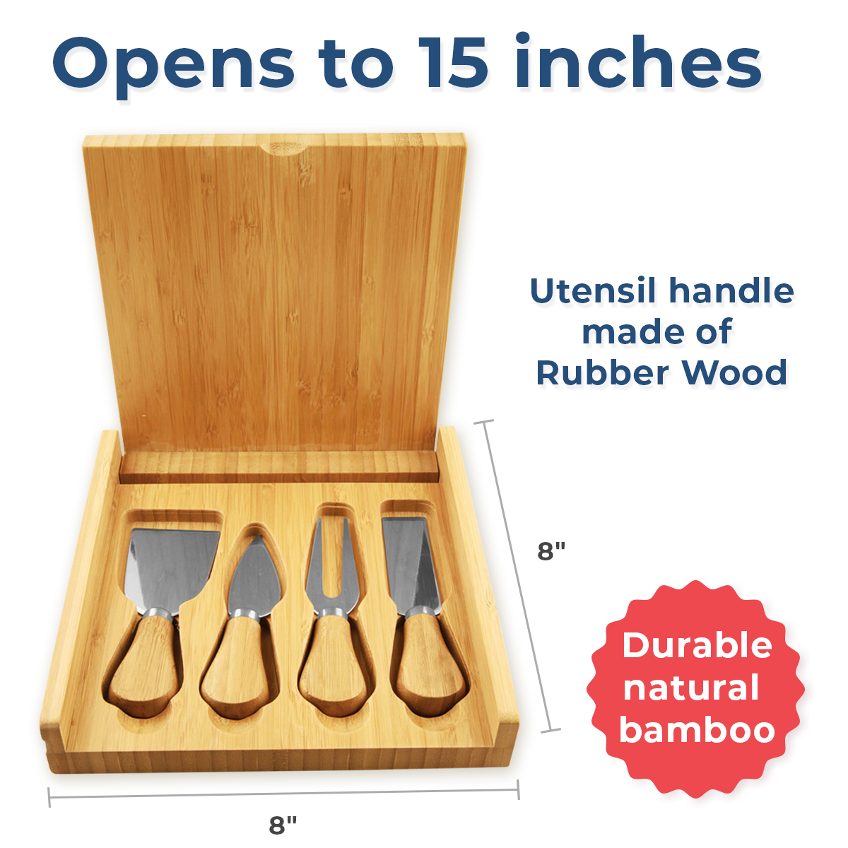 Personalized Squared Cheese Board & Knife Tool Set - ShieldStar - Image 4