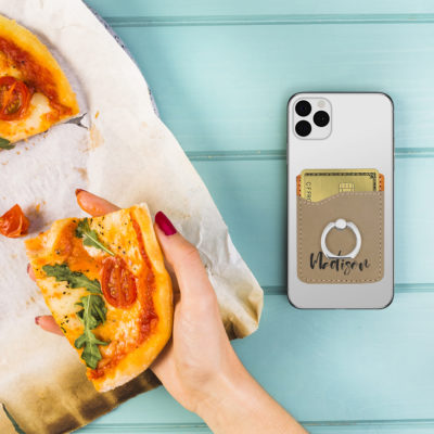 Personalized Leatherette Phone Wallet with Ring Holder