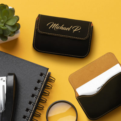 Personalized Leatherette Card Holder