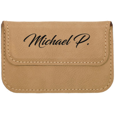 Personalized Leatherette Card Holder