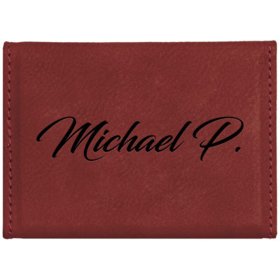 Personalized Aluminum and Leatherette Card Holder