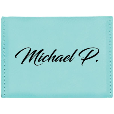 Personalized  Aluminum and Leatherette Card Holder