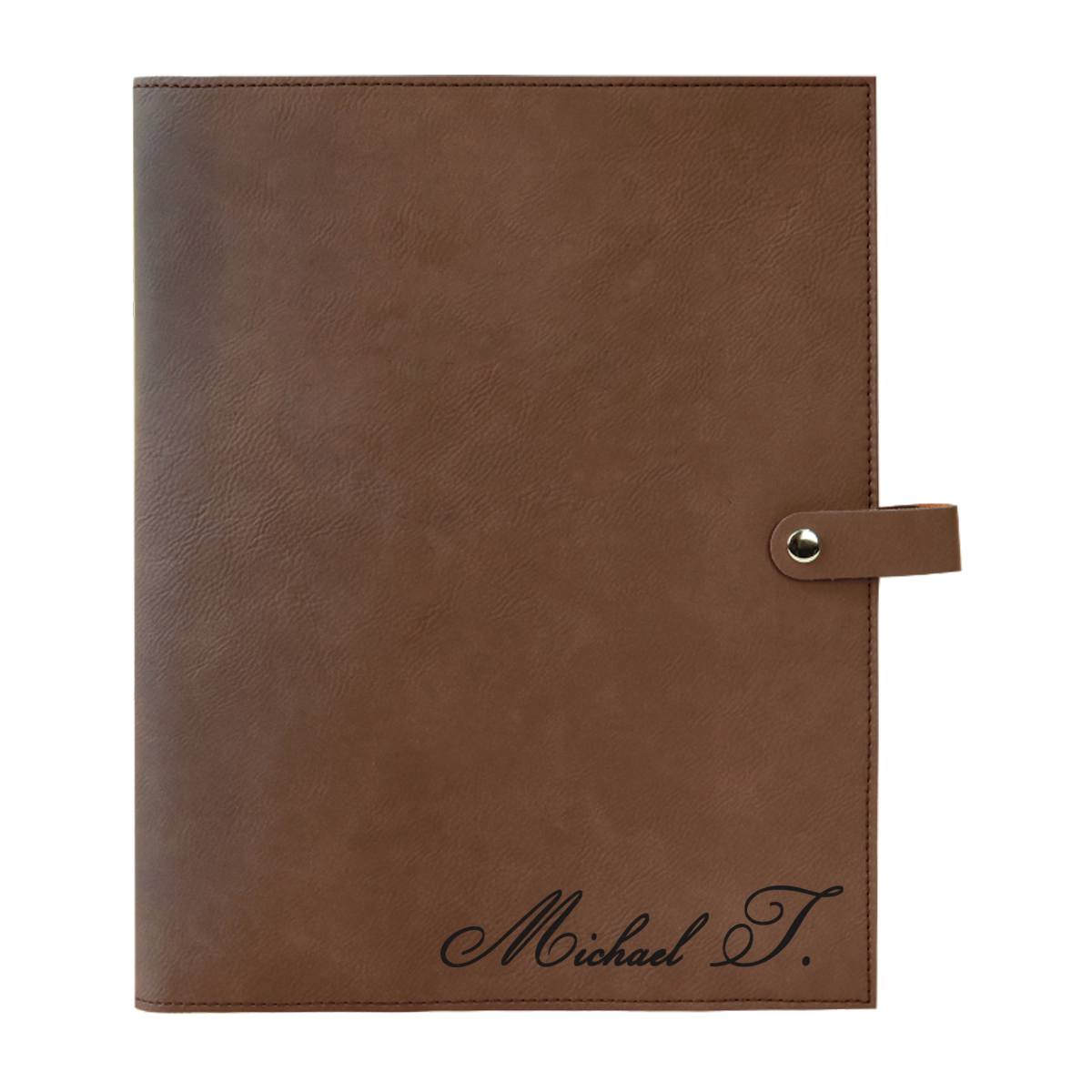 personalized laser engraved faux leather bible cover with clip closure