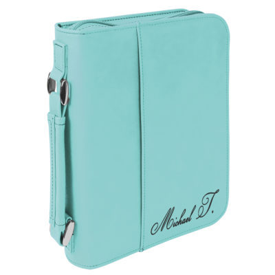 personalized laser engraved faux leather bible cover with handle and zipper