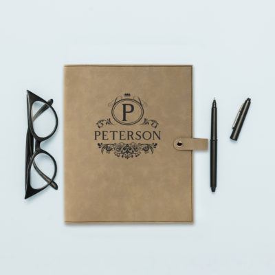 personalized laser engraved faux leather bible cover with clip closure