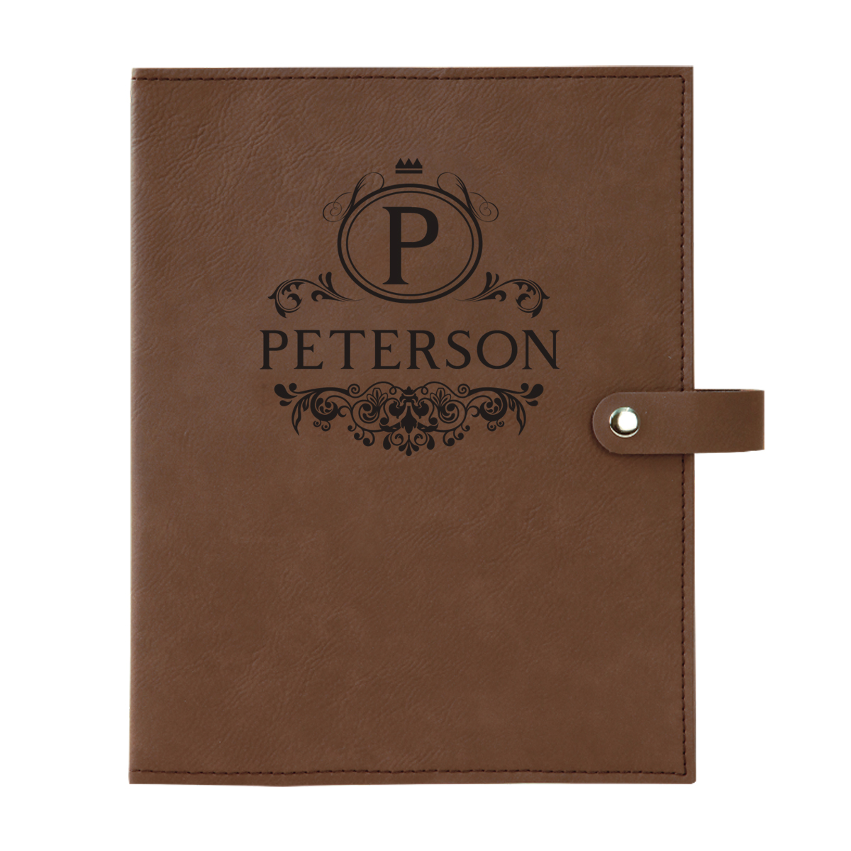 personalized laser engraved faux leather bible cover with clip closure
